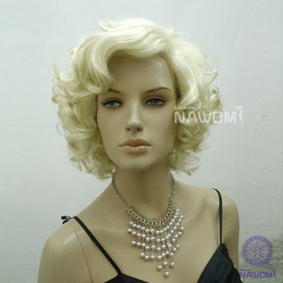 Classic Star Style Monroe Cosplay Women Short Curly Hair Wig