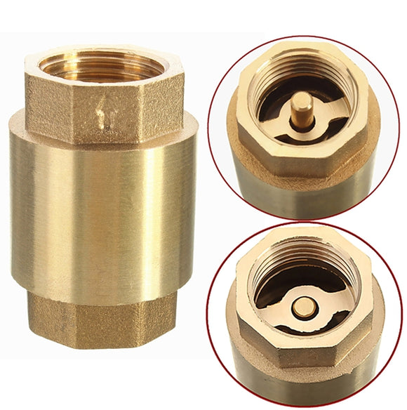 1/2 Inch NPT Vertical In Line Spring Loaded Brass Check Valve