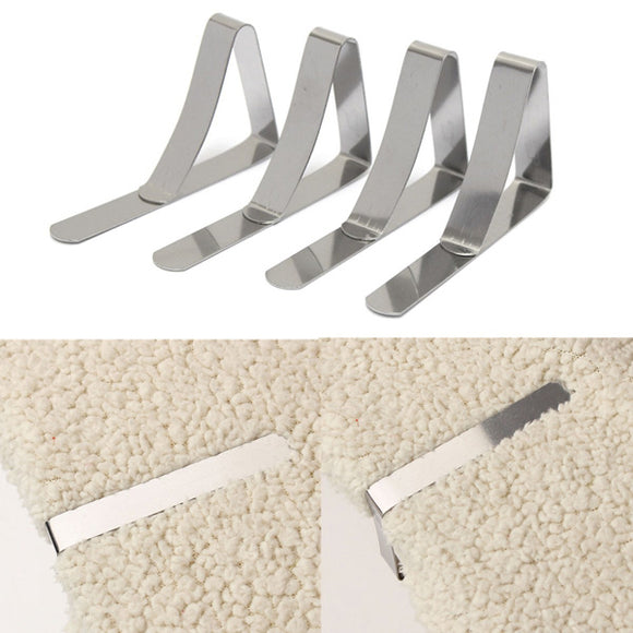 4pcs Stainless Steel Tablecloth Clips Table Cover Holder Wedding Party Picnic Clamp