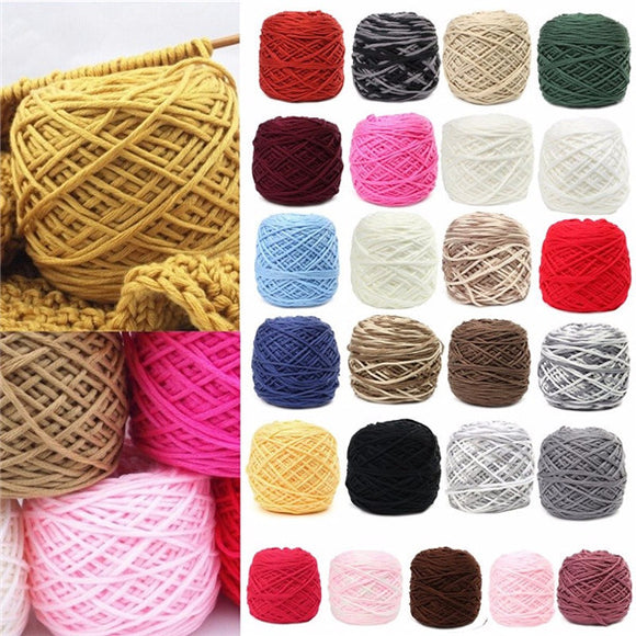 200g 25 Color Soft Cotton Hand Knitting Yarn Smooth Wool Yarn Ball Wool Scarf Baby Clothes