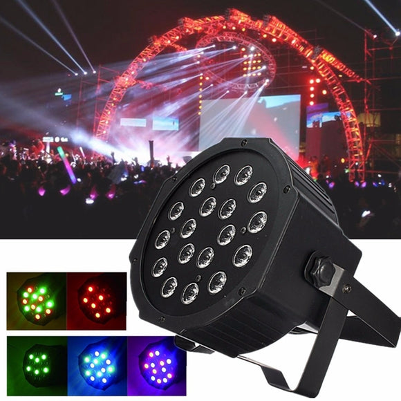 DMX-512 18W 18 LED Stage Light 7CH 5 Control Modes Party Disco DJ Lighting