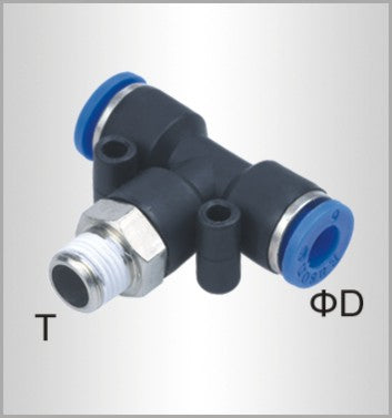 PU HOSE FITTING TEE 4MM-1/4 M