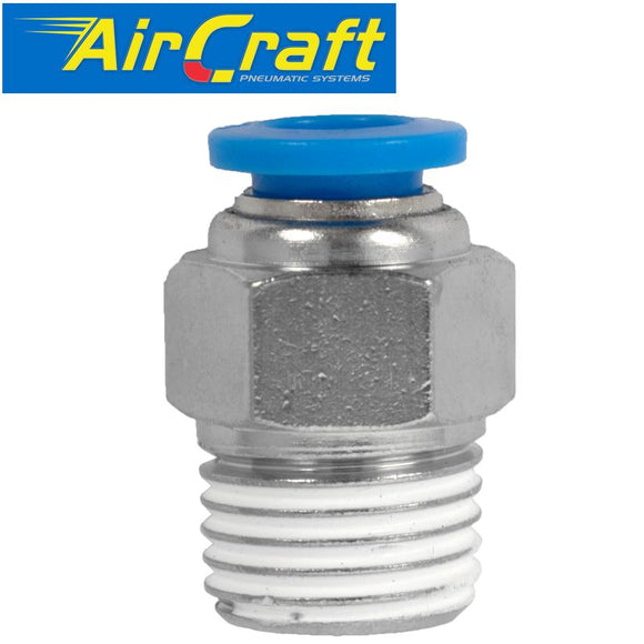 PU HOSE FITTING STRAIGHT STUD 6MM-1/4 M