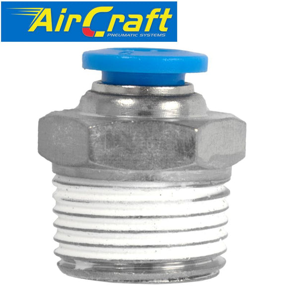 PU HOSE FITTING STRAIGHT STUD 6MM-3/8 M
