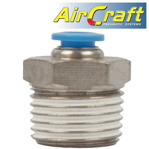 PU HOSE FITTING STRAIGHT STUD 6MM-1/2 M