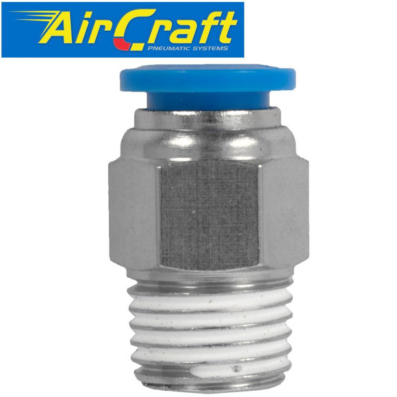 PU HOSE FITTING STRAIGHT STUD 8MM-1/4 M