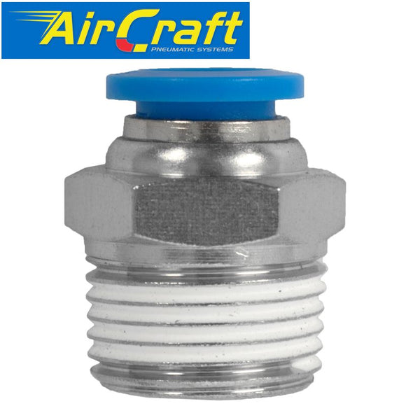 PU HOSE FITTING STRAIGHT STUD 8MM-3/8 M