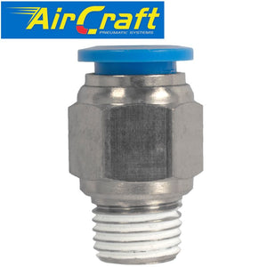 PU HOSE FITTING STRAIGHT STUD 10MM-1/4 M