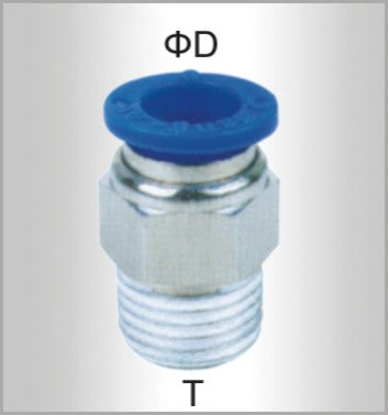 PU HOSE FITTING STRAIGHT STUD 12MM-1/2 M