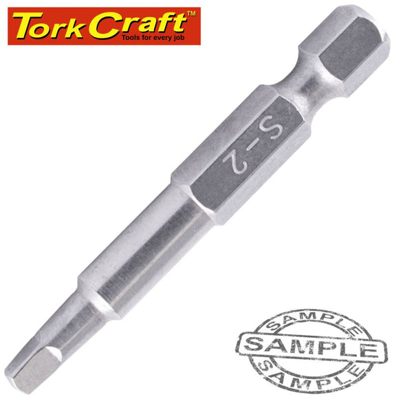 STAINLESS  SCREWDRIVER BIT SQ2 X 50MM RED SHANK