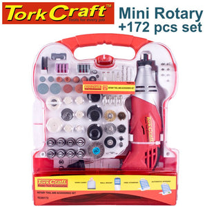 MINI ROTARY TOOL 170W AND ACCESSORY KIT 172 PC IN PLASTIC CASE