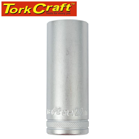SOCKET 22MM 1/2' DR DEEP SOCKET CRV 12 POINT