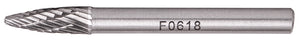 ROTARY BURR TUNGSTEN 6X18X6MM ROUND POINT