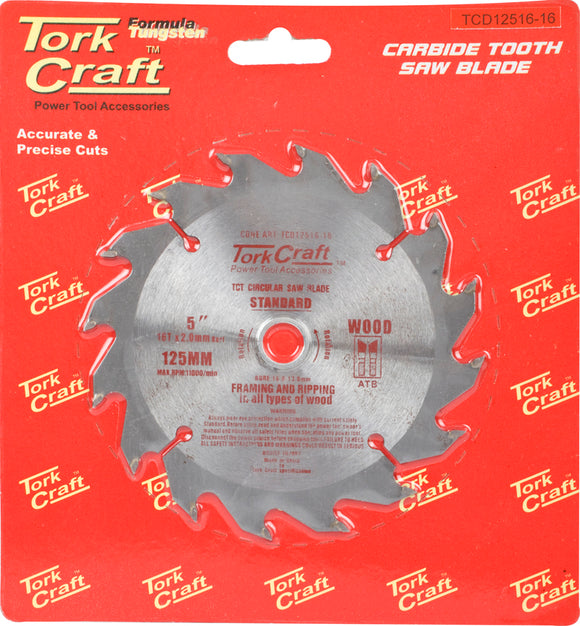 BLADE TCT 125 X 16T 16/13 GENERAL PURPOSE WOOD