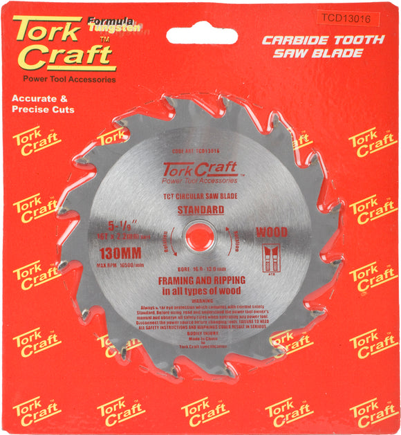 BLADE TCT 130 X 16T 16/13 GENERAL PURPOSE RIP WOOD