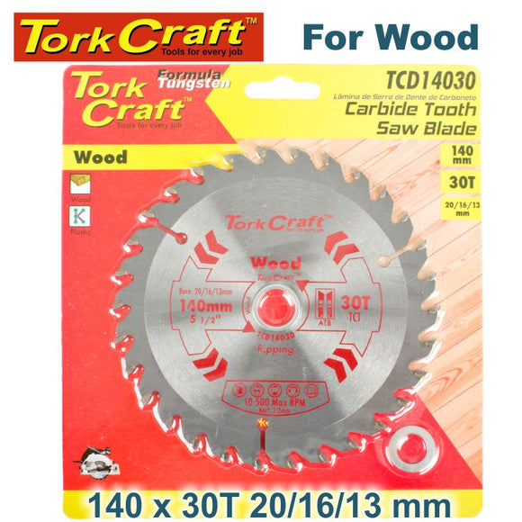 BLADE TCT 140 X 30T 20/16/13 GENERAL PURPOSE COMBINATION WOOD