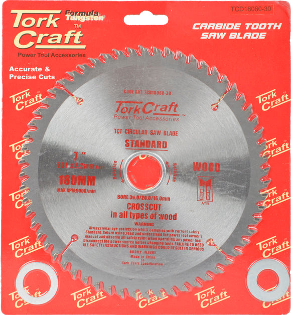 BLADE TCT 180 X 60T 30/20/16 GENERAL PURPOSE COMBINATION