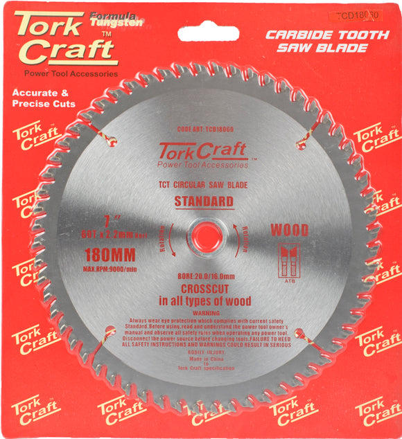 BLADE TCT 180 X 60T 20/16 GENERAL PURPOSE COMBINATION