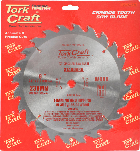 BLADE TCT 230 X 24T 16MM GENERAL PURPOSE RIP