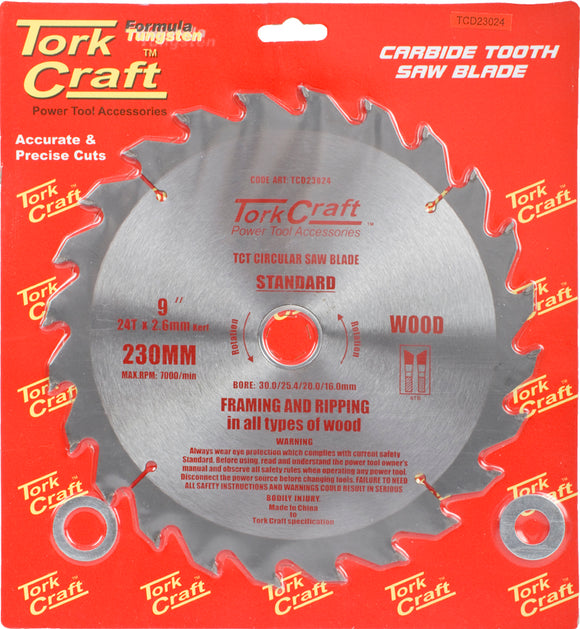 BLADE TCT 230 X 24T 30/1/20/16 GENERAL PURPOSE RIP