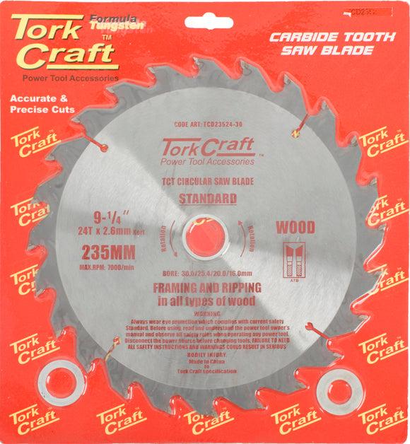 BLADE TCT 235 X 24T 30/20/16 GENERAL PURPOSE RIP