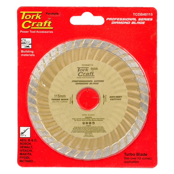 DIAMOND BLADE TURBO WAVE 115MM X 22.22MM
