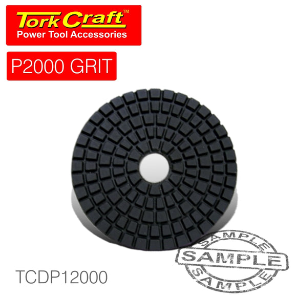 100MM DIAMOND WET POLISHING PAD 2000 GRIT LIME GREEN