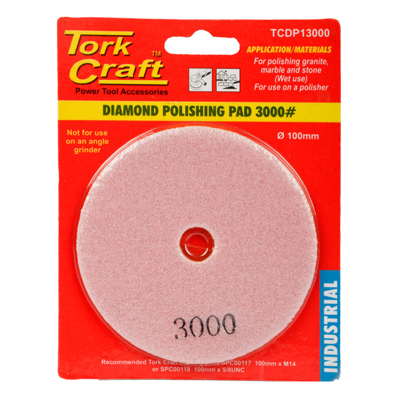 100MM DIAMOND WET POLISHING PAD 3000 GRIT PINK