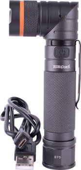 TORCH LED ALUM. 300LM BLK 90DEG USB MAG RECH INCL 1X18650 TORK CRAFT