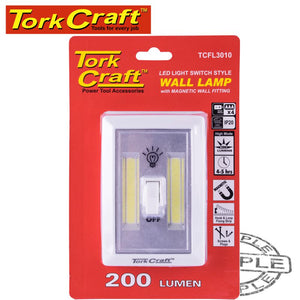 LIGHT SWITCH LED 200LM USE 4XAAA BAT TORK CRAFT