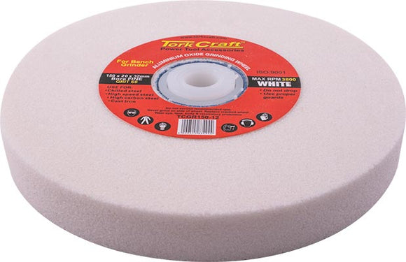 GRINDING WHEEL 150X20X32MM BORE 60GR W/BUSHES FOR B/G WHITE