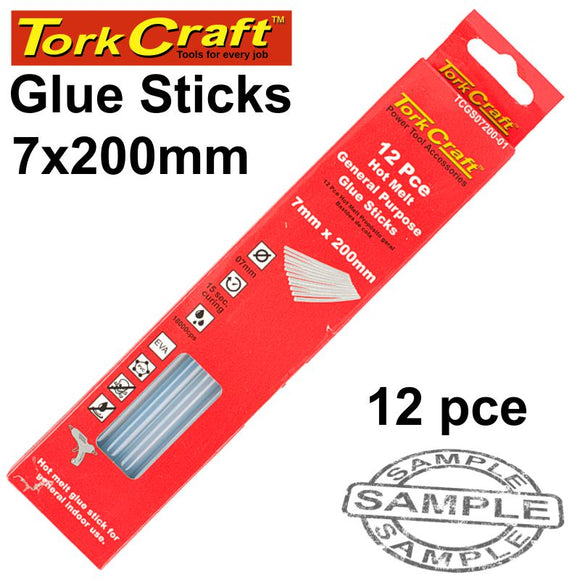 GLUE STICK 07 X 200MM 12PC HOT MELT GEN. PURPOSE EVA 18000CPS