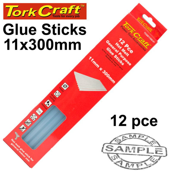 GLUE STICK 11 X 300MM 12PC HOT MELT GEN. PURPOSE EVA 18000CPS