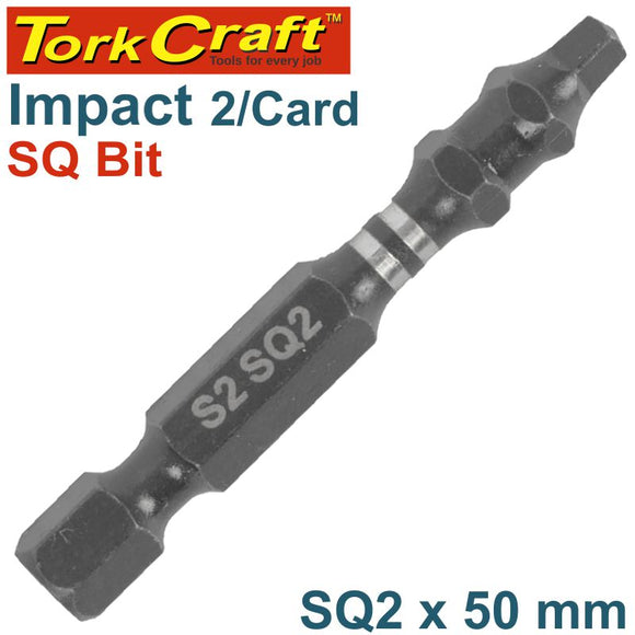 IMPACT SQUARE RECESS PWR BIT NO.2X50MM 2/CARD SQ2