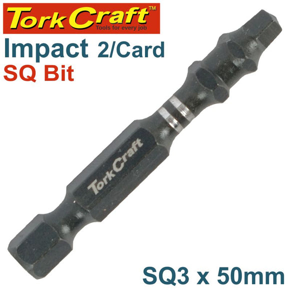 IMPACT SQUARE RECESS PWR BIT NO.3X50MM 2/CARD SQ3