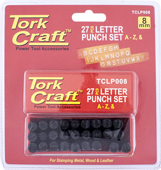 LETTER PUNCH SET 8MM (A-Z) BLACK FINISH