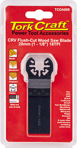 QUICK CHANGE FLUSH CUT WOOD SAW BLADE 28MM(1-1/8')18TPI CRV