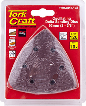 OSCILATING SANDPAPER A/O 93MM 10PC DELTA SHAPE 120GRIT