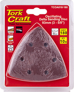 OSCILATING SANDPAPER A/O 93MM 10PC DELTA SHAPE 180GRIT