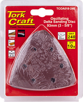 OSCILATING SANDPAPER A/O 93MM 10PC DELTA SHAPE 240GRIT