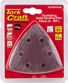 OSCILATING SANDPAPER A/O 93MM 10PC DELTA SHAPE 80GRIT