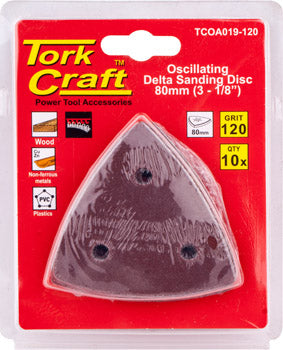 OSCILATING SANDPAPER A/O 80MM 10PC DELTA SHAPE 120GRIT