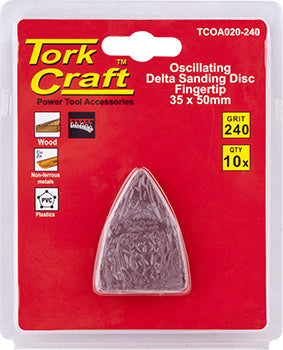 OSCILATING SANDPAPER A/O 35X50MM 10PC  FINGERTIP 240GRIT