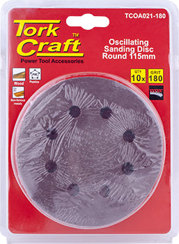 OSCILATING SANDPAPER A/O 115MM 10PC  ROUND 180GRIT