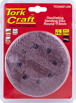 OSCILATING SANDPAPER A/O 115MM 10PC  ROUND 240GRIT