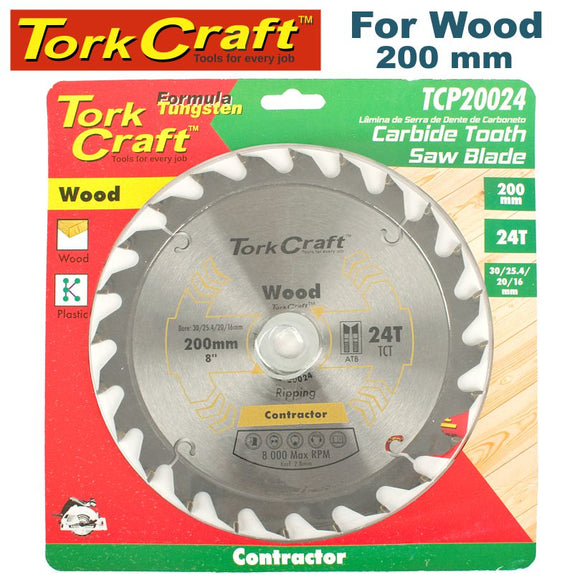 BLADE CONTRACTOR 200 X 24T 30/1/20/16 CIRCULAR SAW TCT