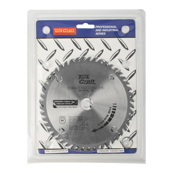 BLADE TCT 160 X 48T 20/16 TCG POSITIVE PROFESSIONAL INDUSTRIAL