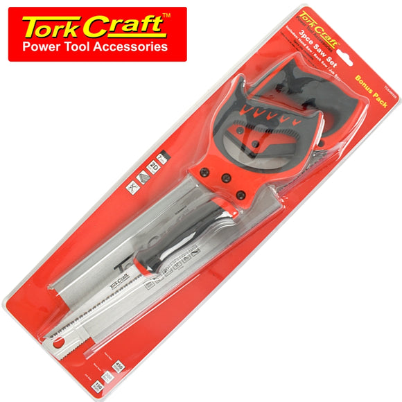 SAW SET 3PC HAND/BACK/JOB SAW BLISTER PACK