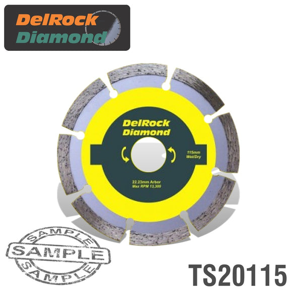 DIAMOND BLADE 115MM SEGMENTED DELROCK