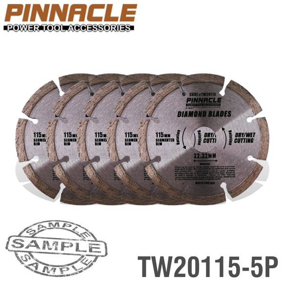 DIAMOND BLADE SEG 115MM PINNACLE ( 5 PACK )